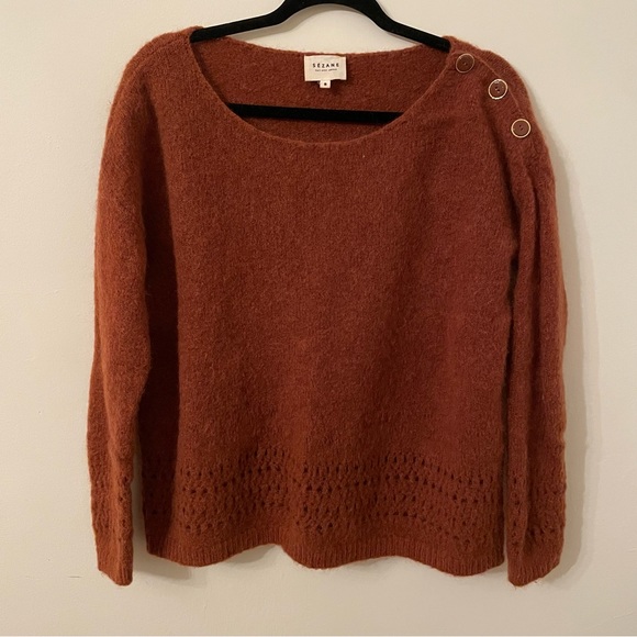 Sezane stretchy Mohair/ Wool Sweater - Picture 1 of 5
